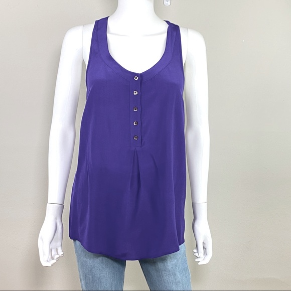 Anthropologie Tops - ANTHROPOLOGIE ODILLE Purple Silk Tank Top